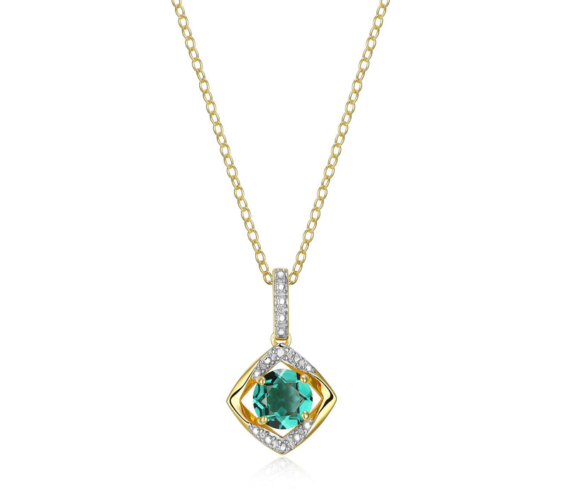 Affinity Gems Birthstone & Diamond Pendant w/ Chain, Sterling — View 10