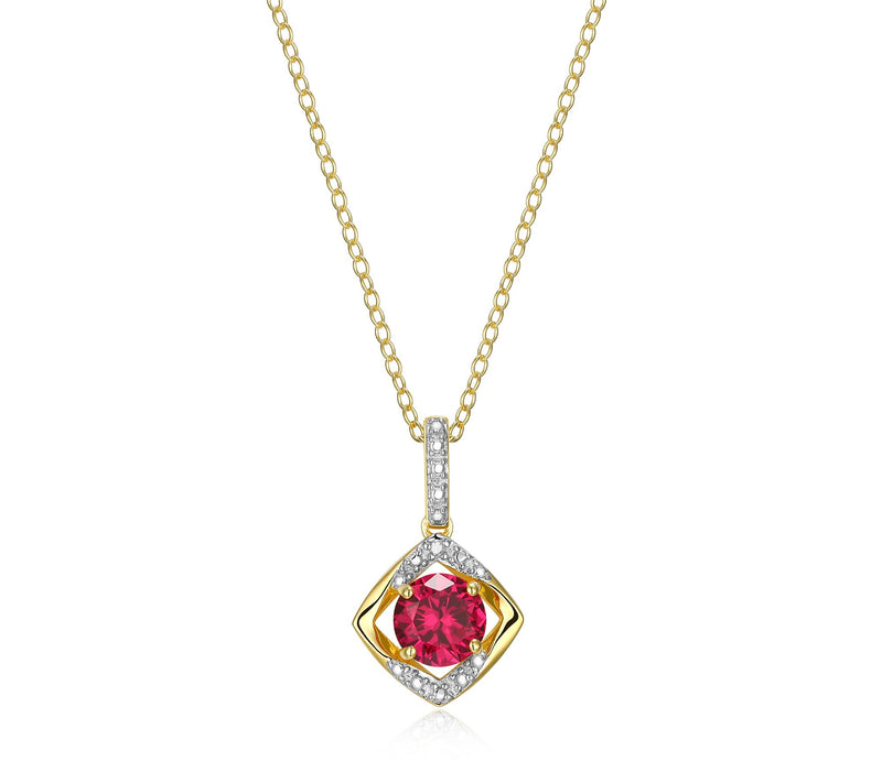 Affinity Gems Birthstone & Diamond Pendant w/ Chain, Sterling — View 23
