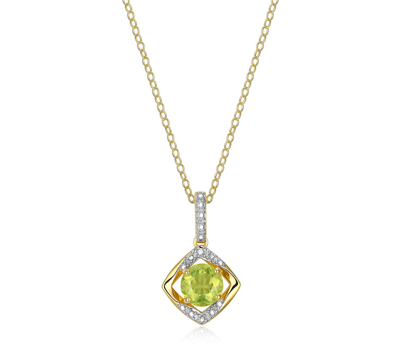 Affinity Gems Birthstone & Diamond Pendant w/ Chain, Sterling — View 24