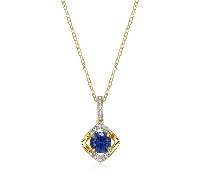 Affinity Gems Birthstone & Diamond Pendant w/ Chain, Sterling — View 25
