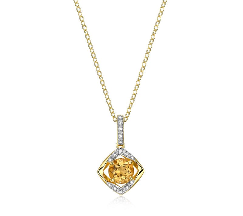 Affinity Gems Birthstone & Diamond Pendant w/ Chain, Sterling — View 27