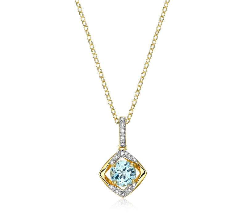 Affinity Gems Birthstone & Diamond Pendant w/ Chain, Sterling — View 28
