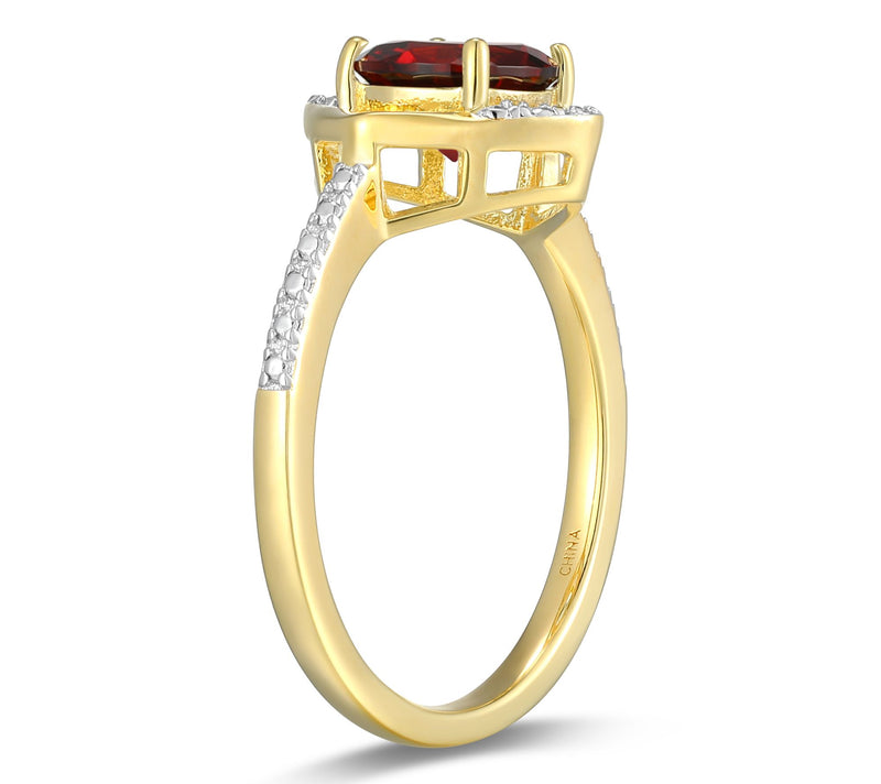 Affinity Gems Birthstone & Diamond Ring, 18K Gold Plated — View 14