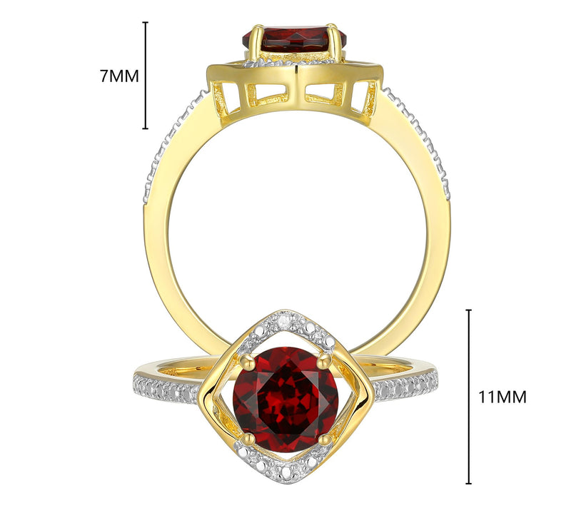 Affinity Gems Birthstone & Diamond Ring, 18K Gold Plated — View 18