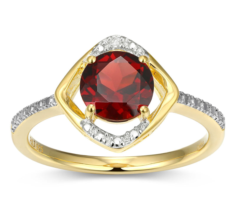 Affinity Gems Birthstone & Diamond Ring, 18K Gold Plated — View 6