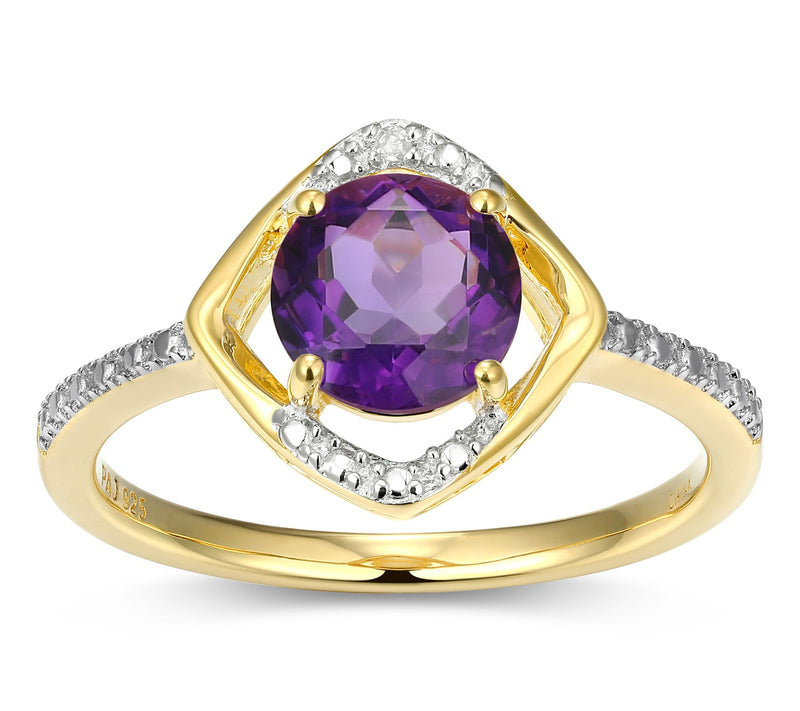Affinity Gems Birthstone & Diamond Ring, 18K Gold Plated — View 5