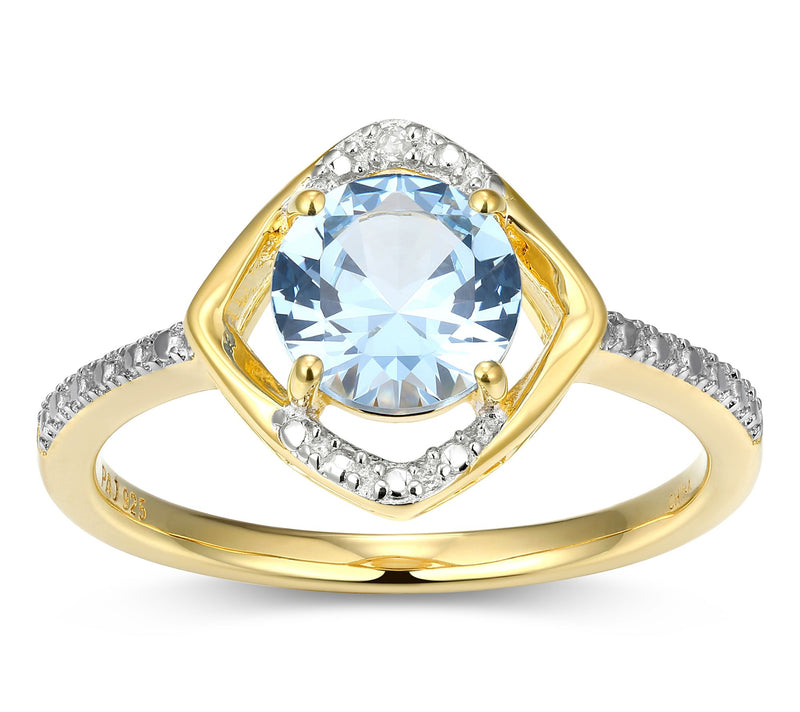 Affinity Gems Birthstone & Diamond Ring, 18K Gold Plated — View 9