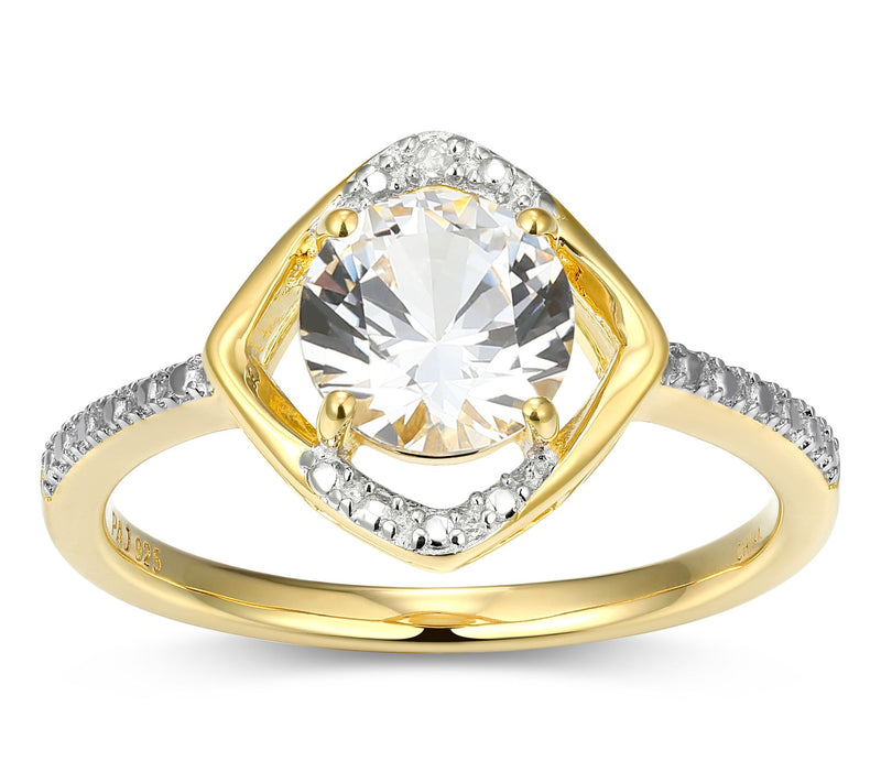 Affinity Gems Birthstone & Diamond Ring, 18K Gold Plated — View 8