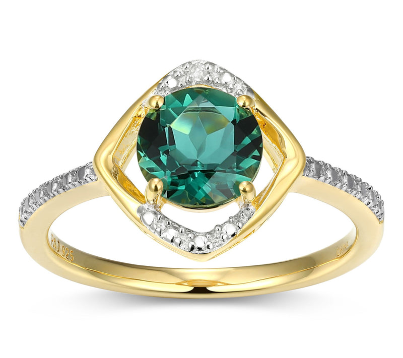 Affinity Gems Birthstone & Diamond Ring, 18K Gold Plated — View 10