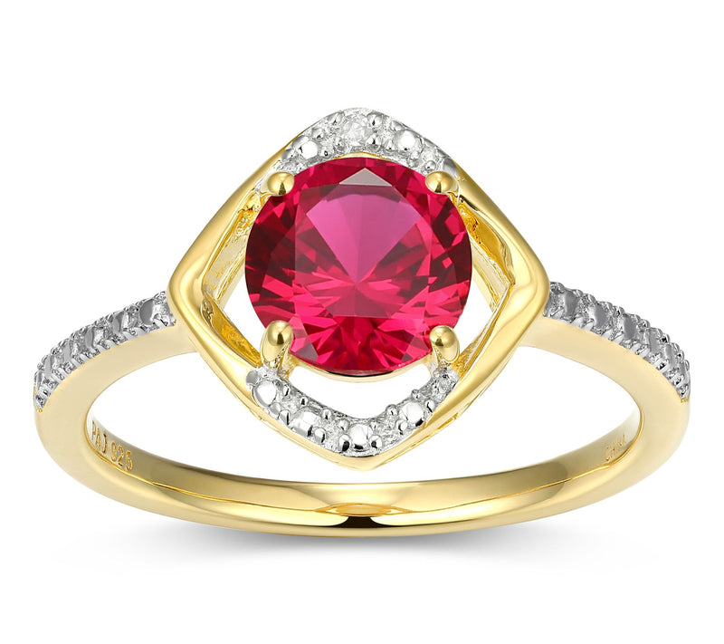 Affinity Gems Birthstone & Diamond Ring, 18K Gold Plated — View 7