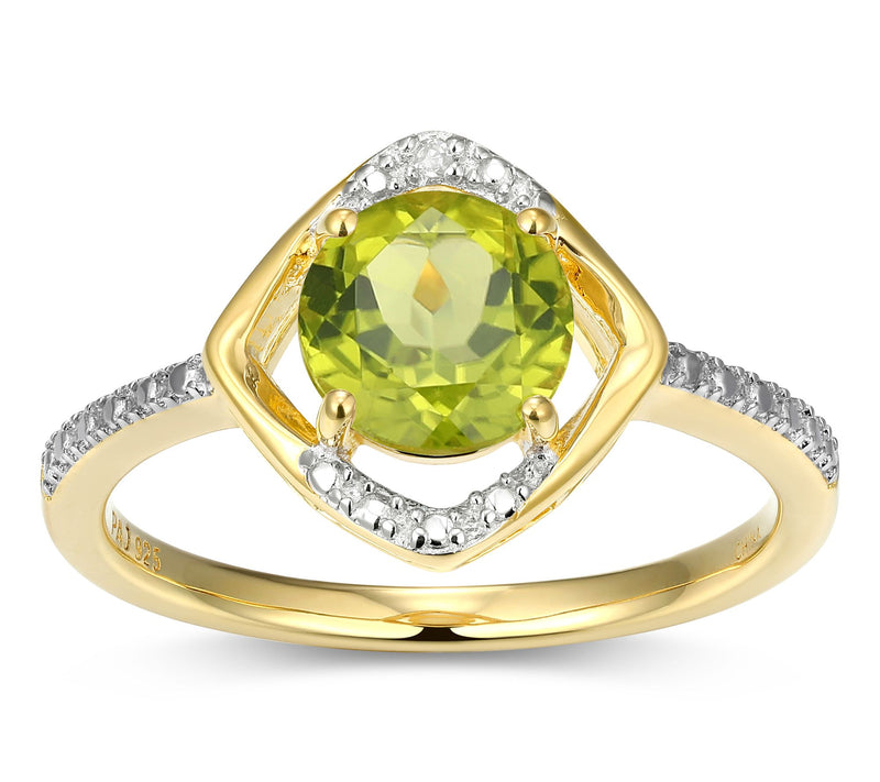Affinity Gems Birthstone & Diamond Ring, 18K Gold Plated — View 3