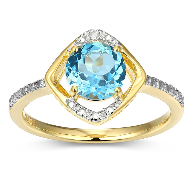 Affinity Gems Birthstone & Diamond Ring, 18K Gold Plated — View 4