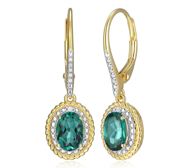 Affinity Gems Birthstone & Diamond Dangle Earrings, 18K Plated — View 22