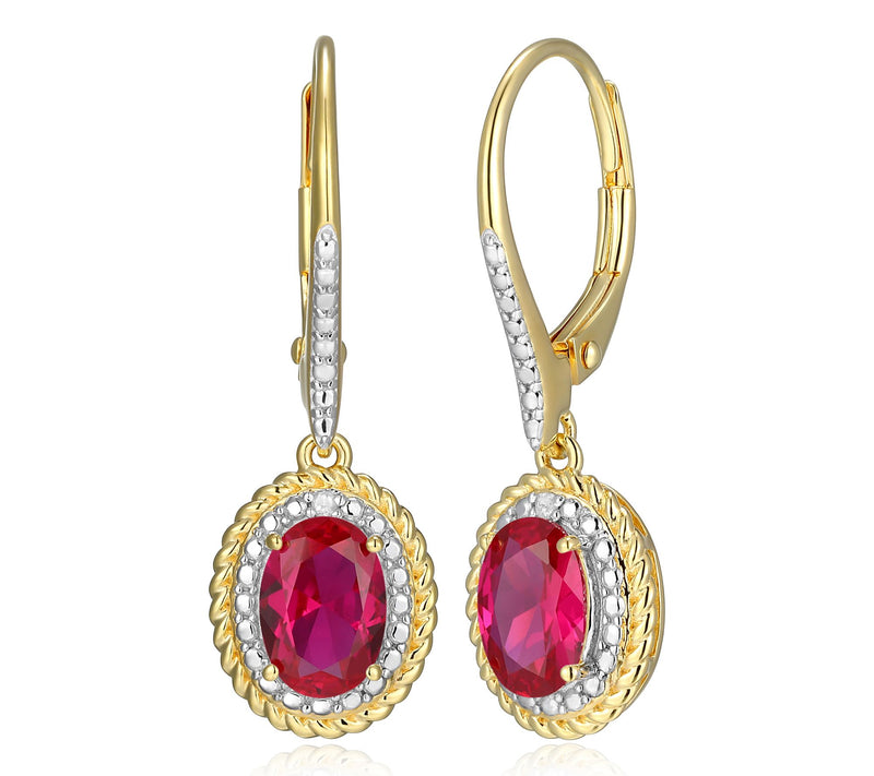 Affinity Gems Birthstone & Diamond Dangle Earrings, 18K Plated — View 24