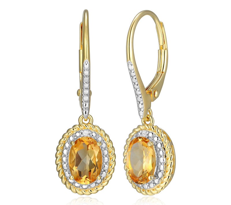 Affinity Gems Birthstone & Diamond Dangle Earrings, 18K Plated — View 28