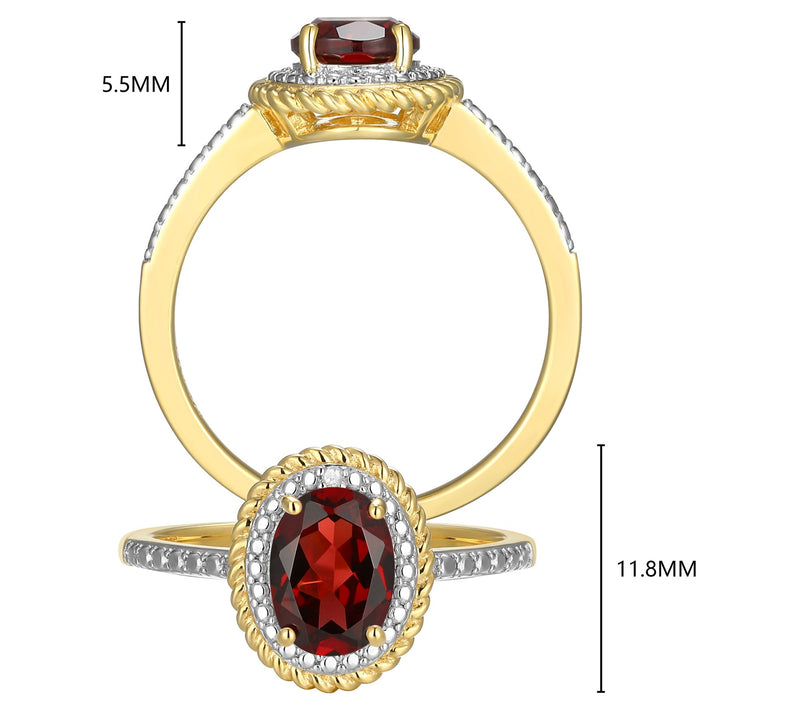 Affinity Gems Birthstone & Diamond Halo Ring, 18K Gold Plated — View 31