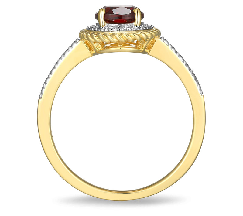 Affinity Gems Birthstone & Diamond Halo Ring, 18K Gold Plated — View 28