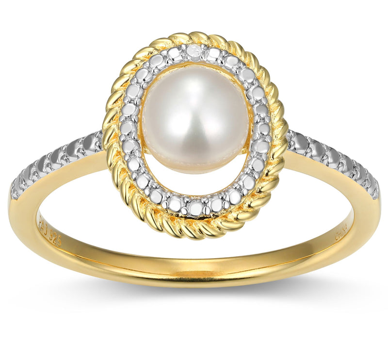 Affinity Gems Birthstone & Diamond Halo Ring, 18K Gold Plated — View 3
