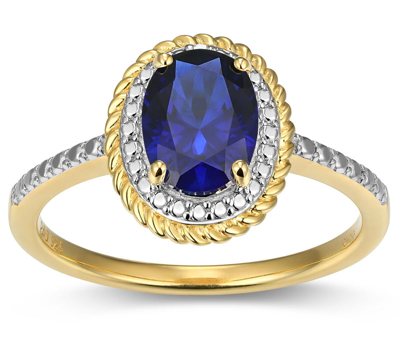 Affinity Gems Birthstone & Diamond Halo Ring, 18K Gold Plated — View 19