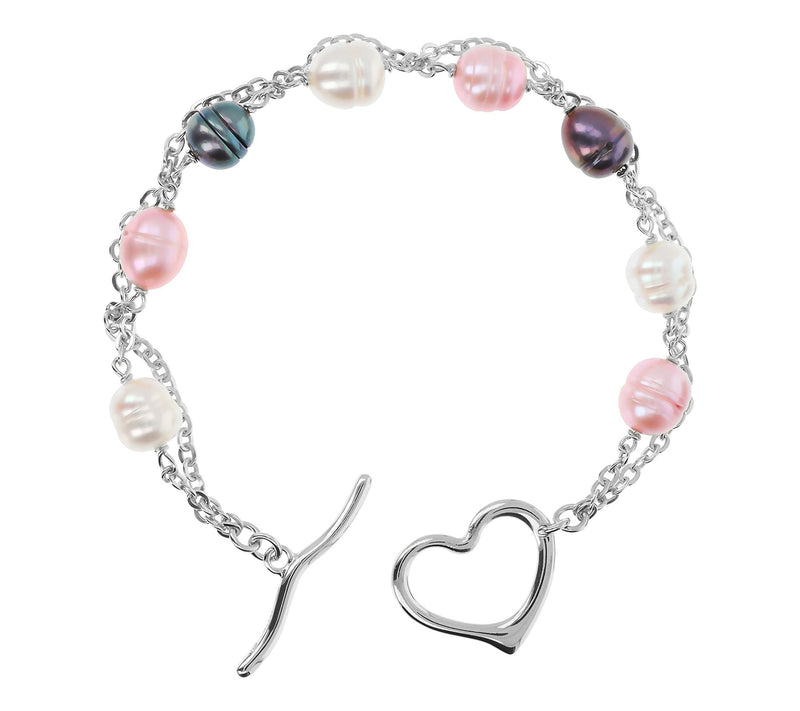 Honora Cultured Pearl Heart Toggle Bracelet — View 6