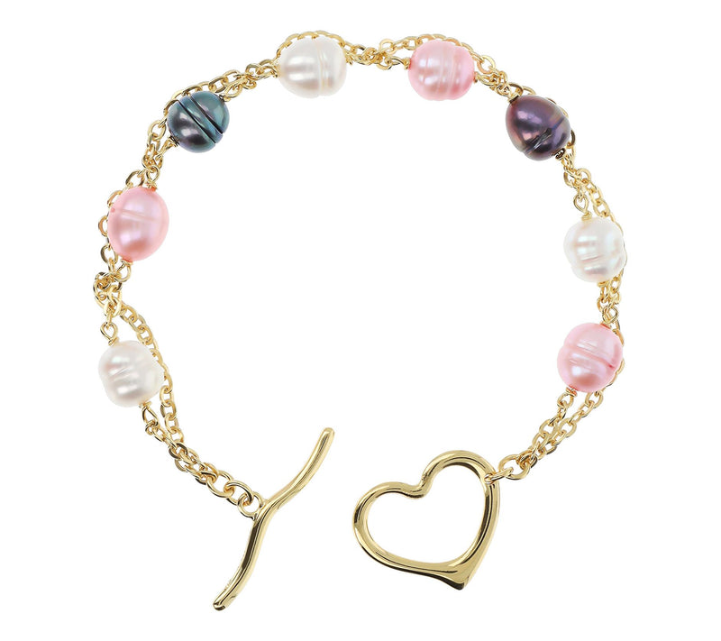 Honora Cultured Pearl Heart Toggle Bracelet — View 7