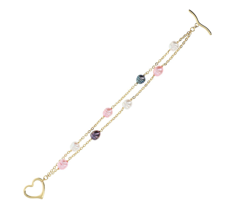 Honora Cultured Pearl Heart Toggle Bracelet — View 2
