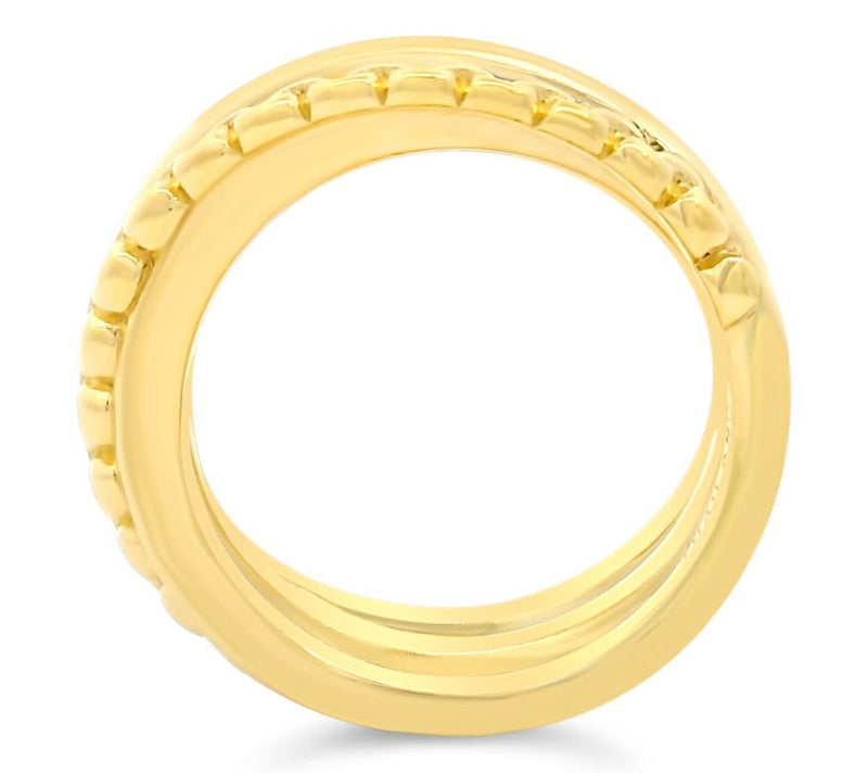 Tiffany Kay Studio 14K Gold Clad Purl Knit Highway Ring — View 2