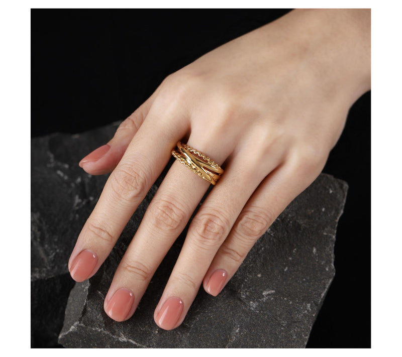 Tiffany Kay Studio 14K Gold Clad Purl Knit Highway Ring — View 4