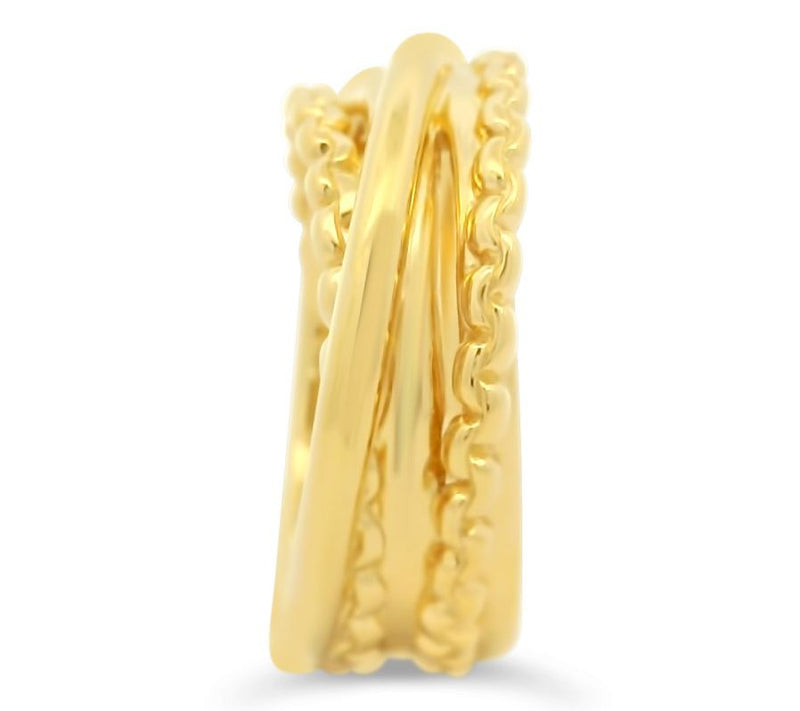Tiffany Kay Studio 14K Gold Clad Purl Knit Highway Ring — View 3