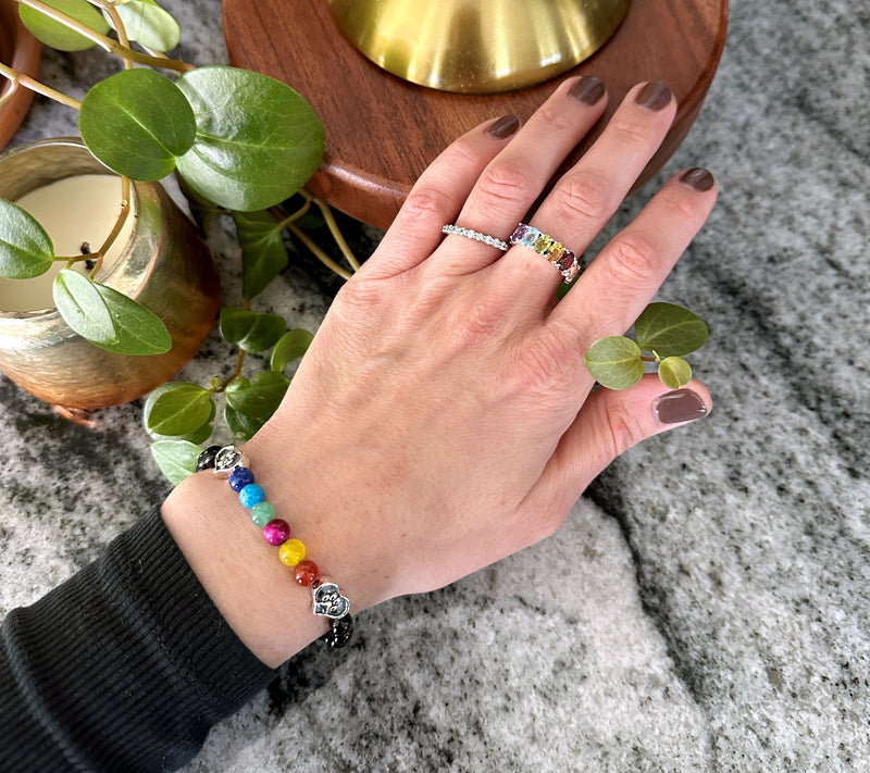 JAI Sterling Si lver Multi-Gems tone Rainbow Br idge Ring — View 6