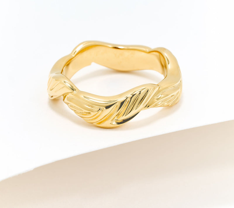 Christian James by Scott Grimes 14K Gold Clad Ripple Stack Ring — Main view