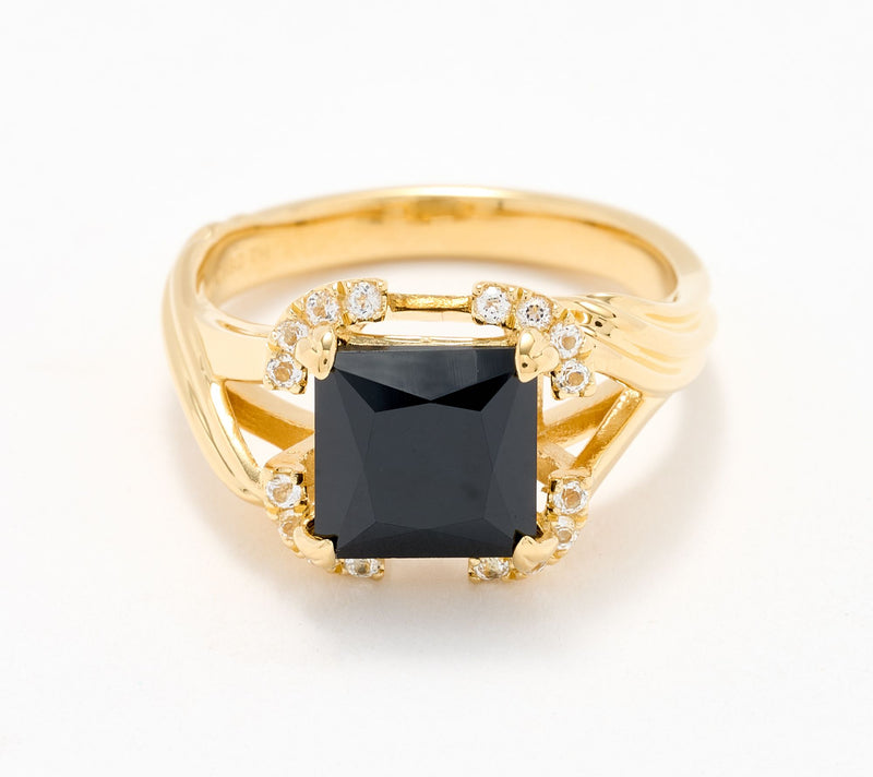Christian James by Scott Grimes 14K Gold Clad Princess Cut Ripple Ring — View 5