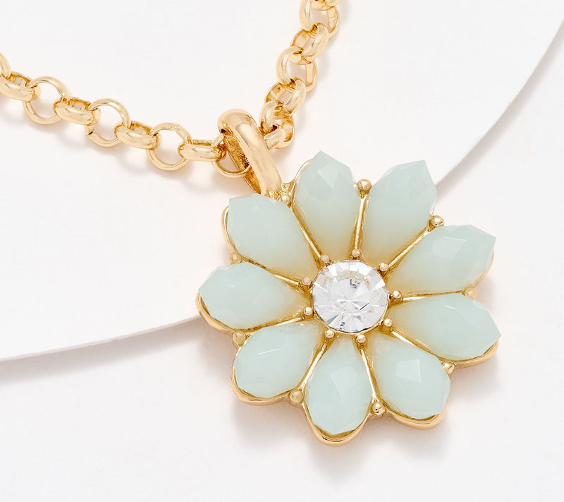 Joan Rivers Flower Button Pendant on 20" Chain — View 8