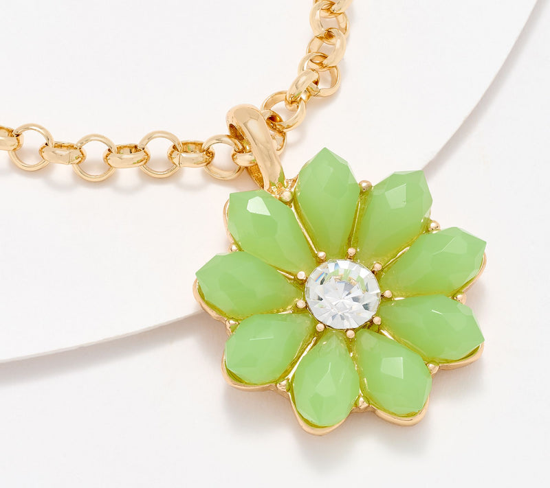 Joan Rivers Flower Button Pendant on 20" Chain — View 9