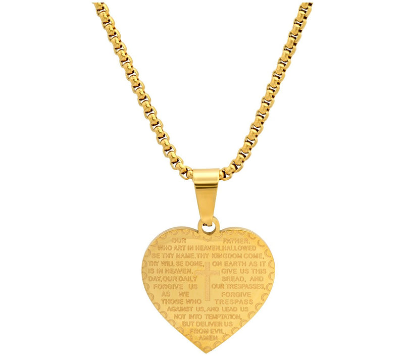 Steel By Design The Lords Prayer Heart Pendantw/ Chain — View 2