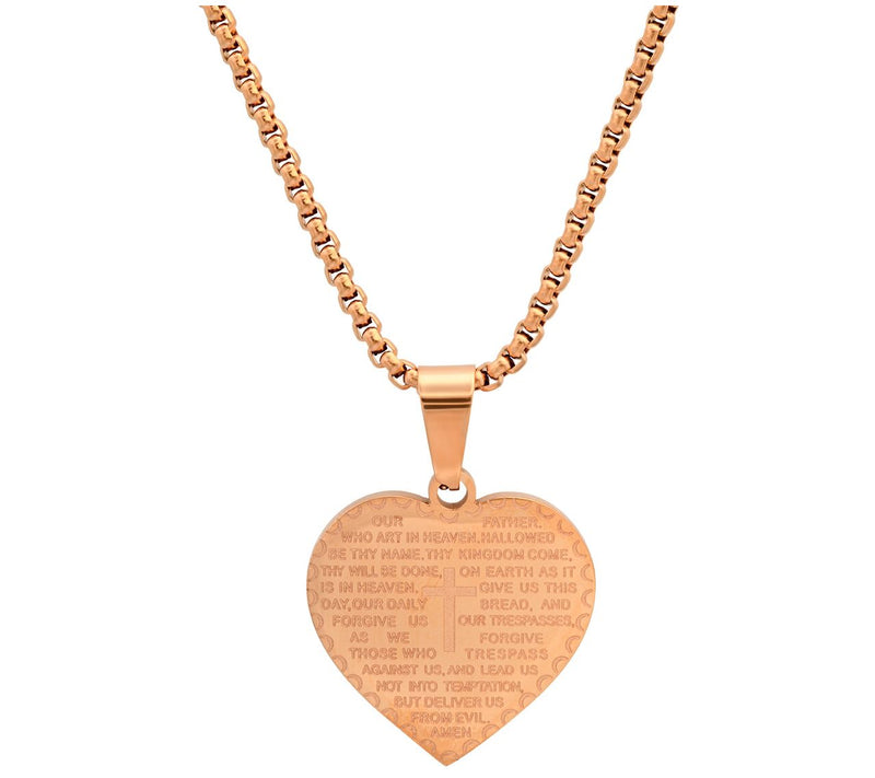 Steel By Design The Lords Prayer Heart Pendantw/ Chain — View 3