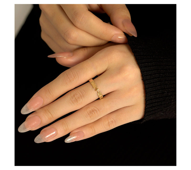 Silver Style Faith Inspired Cross Ring, 14K Gold Plated — View 3
