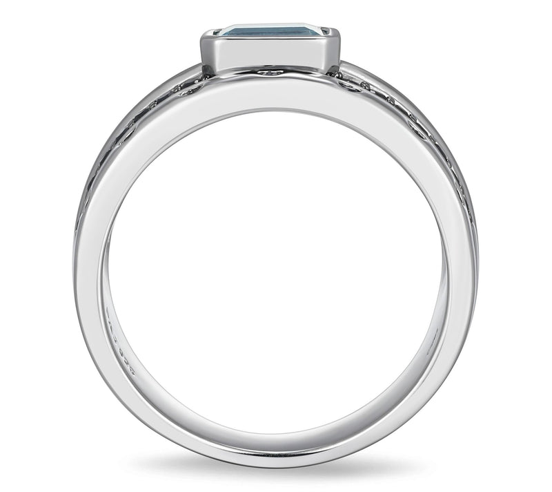 Men's Blue Topaz & Black Sapphire Ring, Sterling Silver — View 4