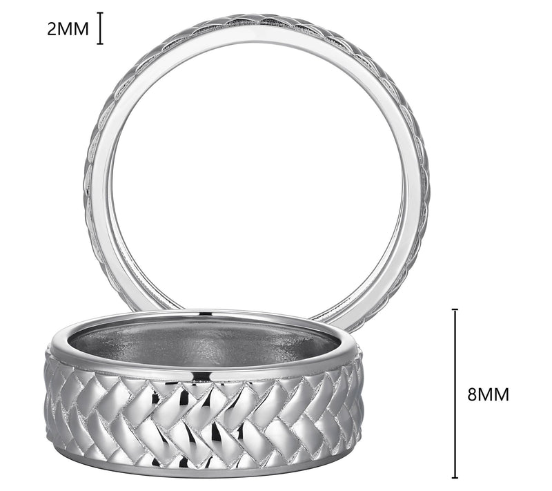 Men's Sterling Silver Chevron Band Ring — View 4