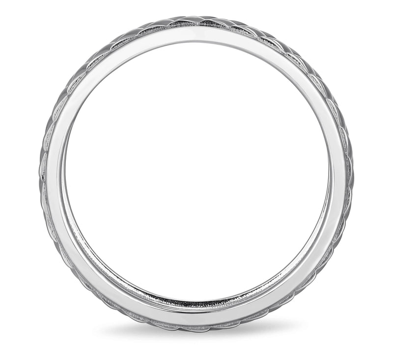 Men's Sterling Silver Chevron Band Ring — View 3