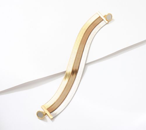 David Markstein Bronze 3-Row Flexible Herringbone Bracelet — Main view