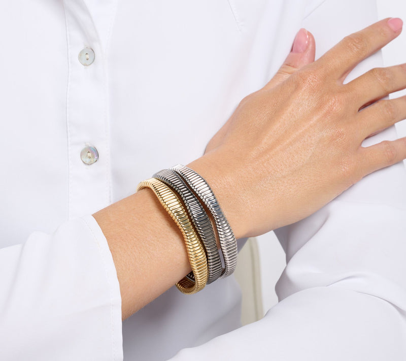 David Markstein Bronze Bold 3-Row Tubogas Cuff Bracelet — View 5