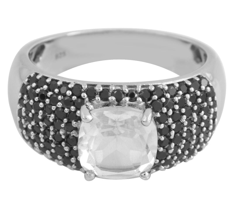 Affinity Gems Crystal & Black Spinel Ring, Sterling Silver — View 2