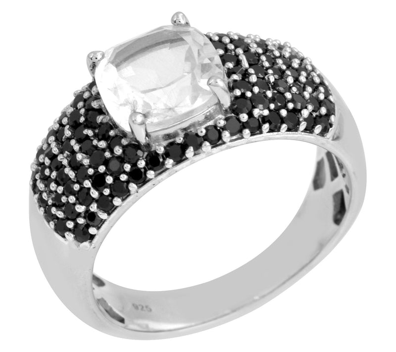 Affinity Gems Crystal & Black Spinel Ring, Sterling Silver — Main view