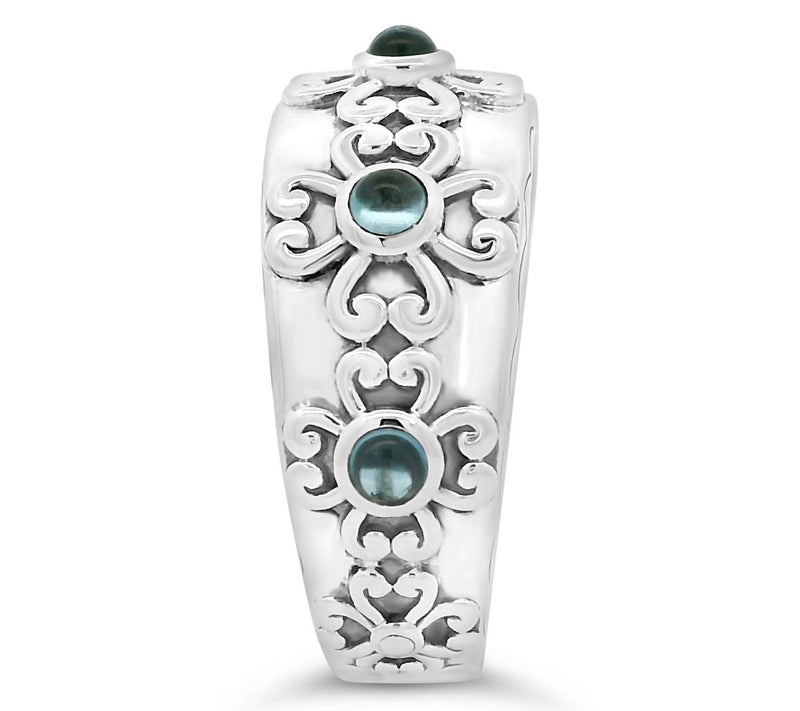 Elyse Ryan Sterling Blue Topaz Heart Motif BandRing — View 3
