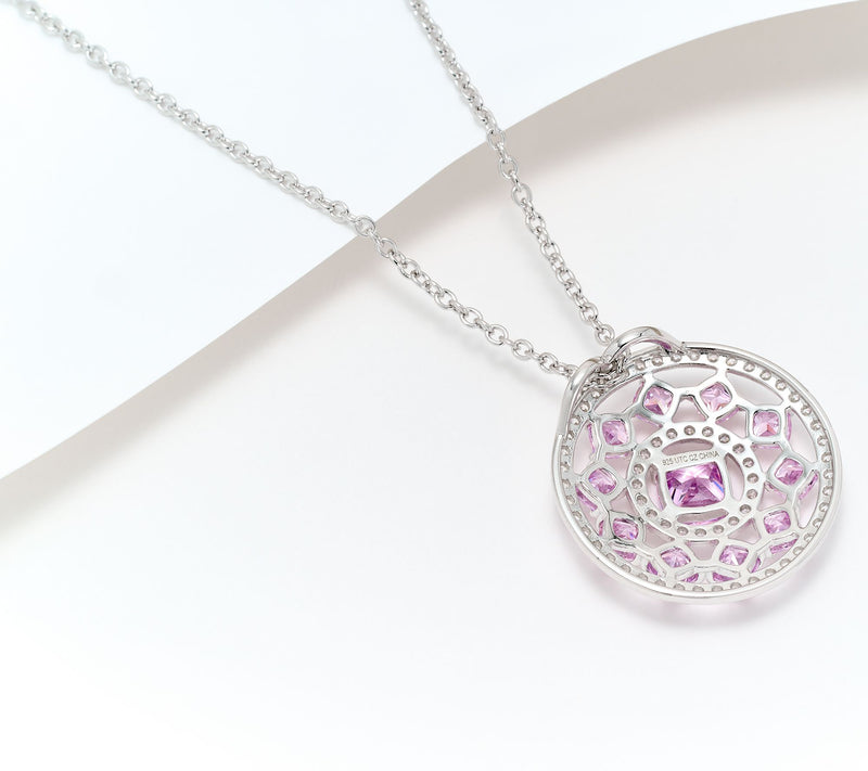 Diamonique x Kathy Levine Sundial Pendant with Chain, Sterling — View 3