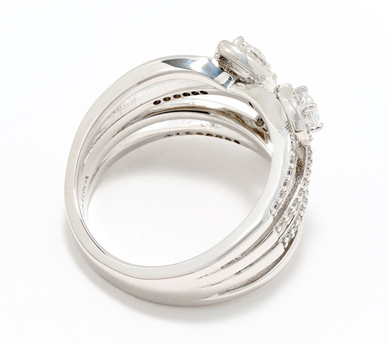 Diamonique x Kathy Levine Galaxy Openwork Band Ring, Sterling — View 6