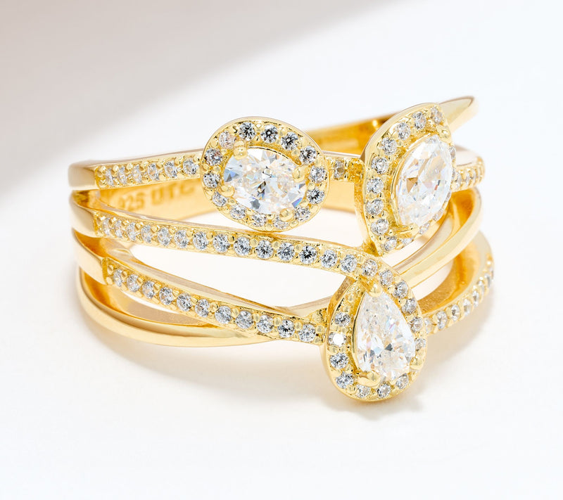Diamonique x Kathy Levine Galaxy Openwork Band Ring, Sterling — View 5