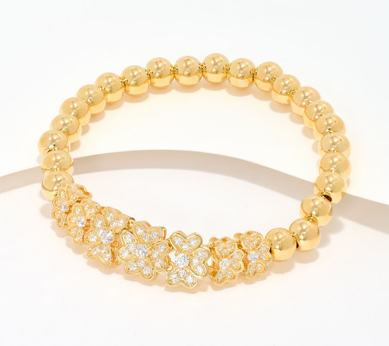 Diamonique x Kathy Levine Flower Joy Stretch Bracelet, Sterl — View 5