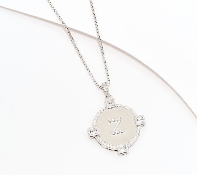 Diamonique x Kathy Levine Initial This Necklace, Sterling Silver — View 5